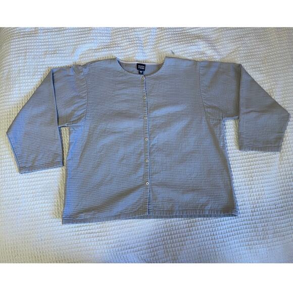 Eileen Fisher Light Gray 100% Cotton Minimalist Boxy Lightweight Cardigan Small - Picture 5 of 10